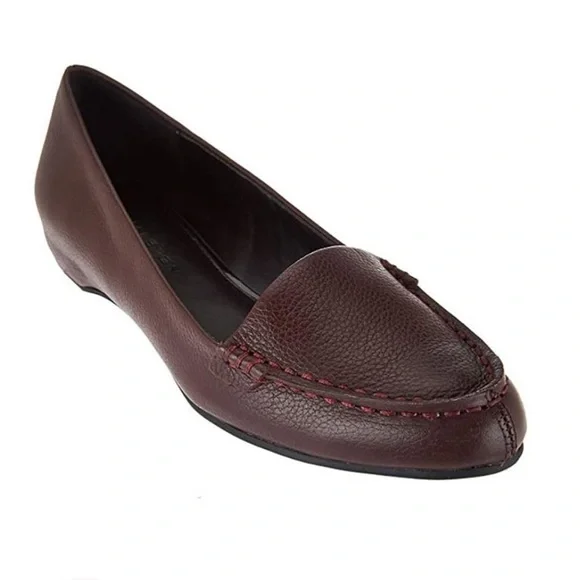 H by Halston Kellie Hidden Wedge Leather Slip-On Loafers - Picture 2 of 8